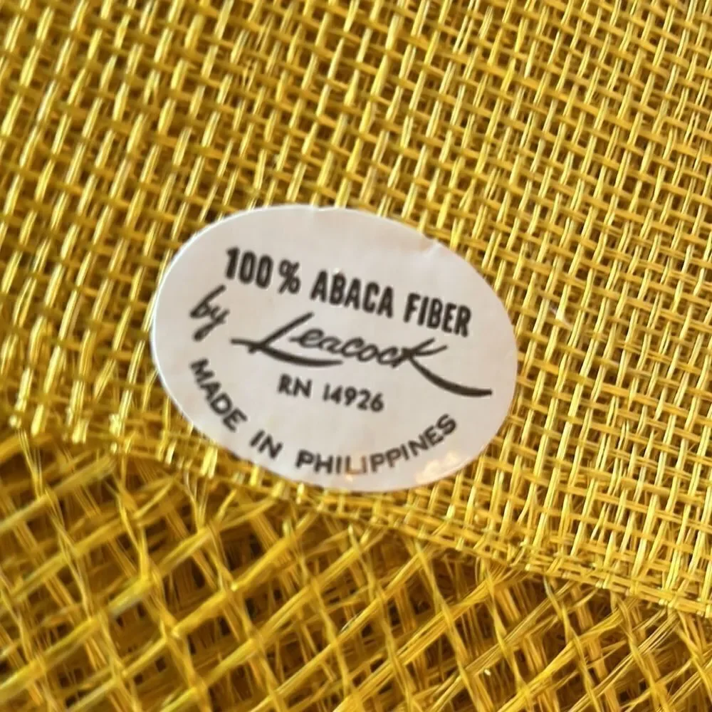 Set of 4 Vintage Bright Yellow Abaca Fiber Placemats